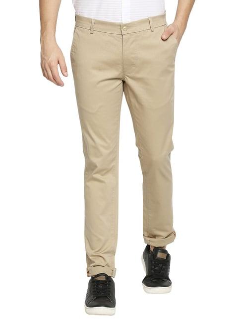 basics khaki tapered fit chinos