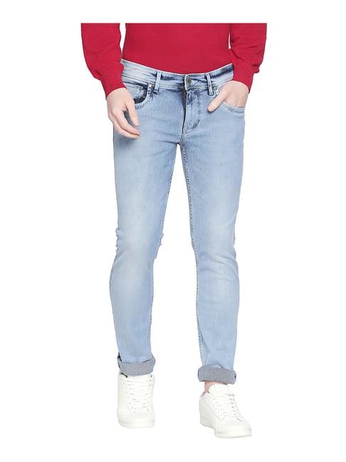 basics light blue skinny fit lightly washed jeans