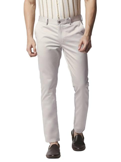 basics light grey tapered fit chinos