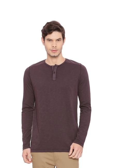 basics maroon henley t-shirt