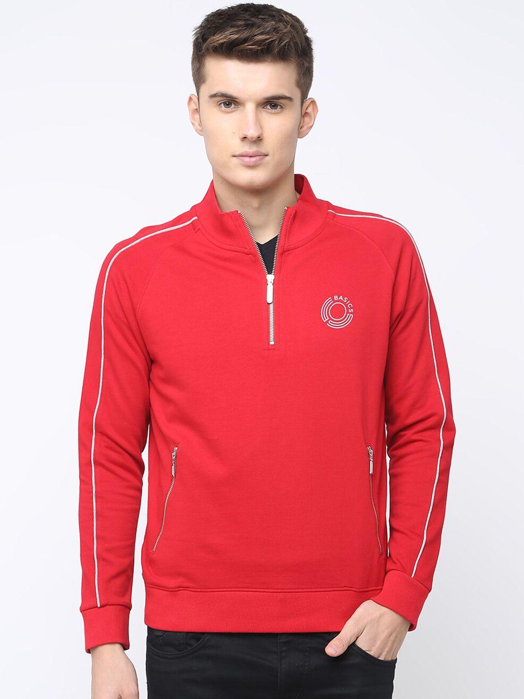basics men red sporty jacket
