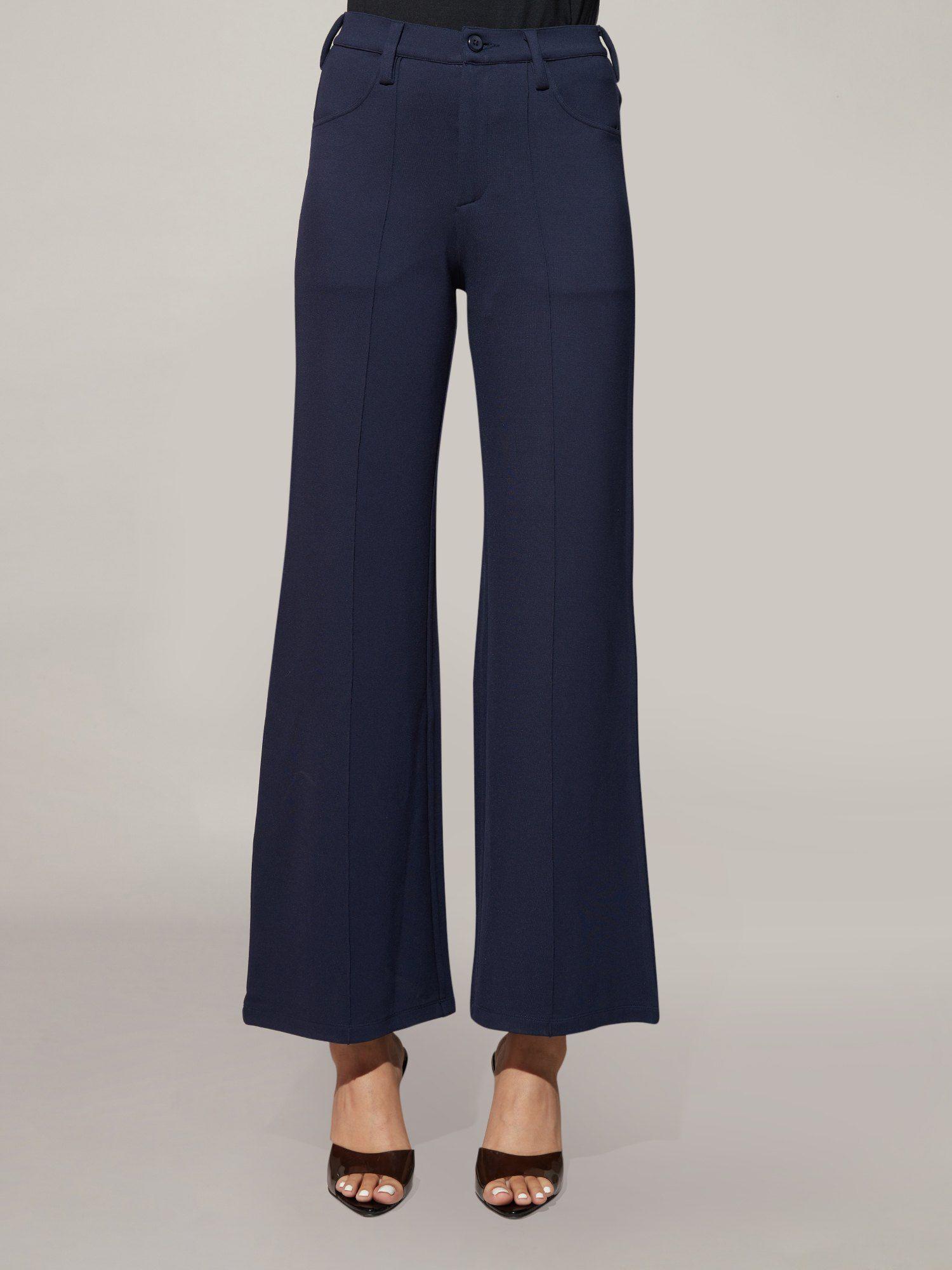 basics navy blue solid flared jeggings