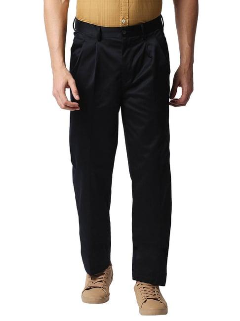 basics navy comfort fit trousers