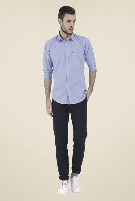 basics navy solid chinos