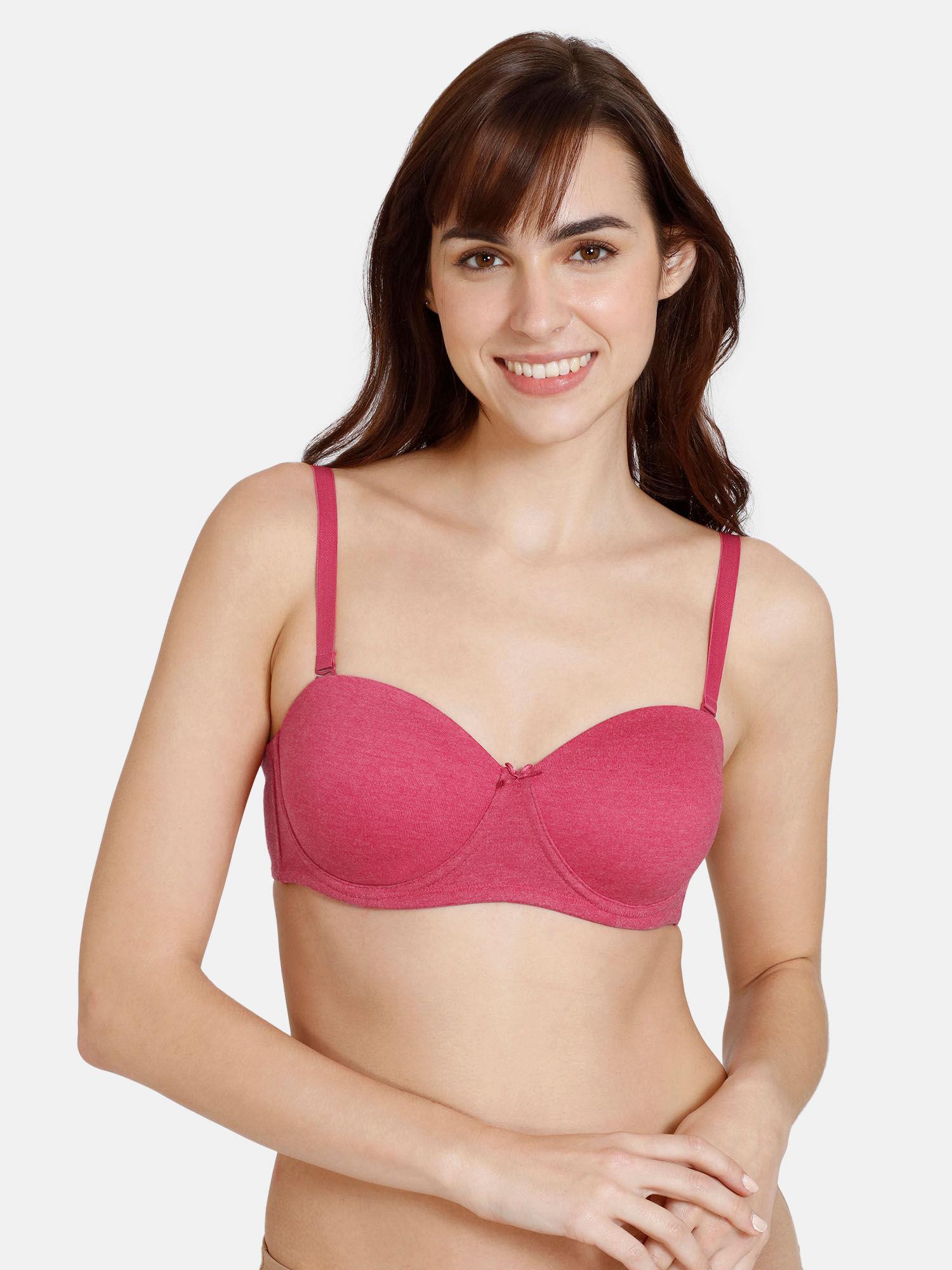 basics padded high wired 3-4th coverage strapless bra - virtual pink