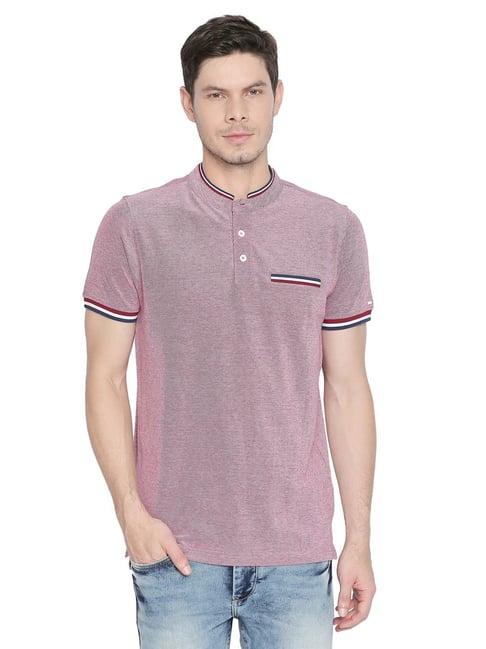 basics red cotton slim fit t-shirt