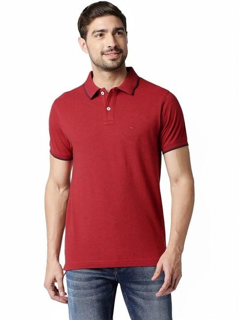 basics red muscle fit polo t-shirt