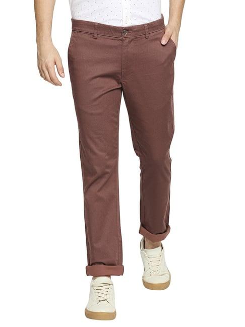 basics red tapered fit chinos