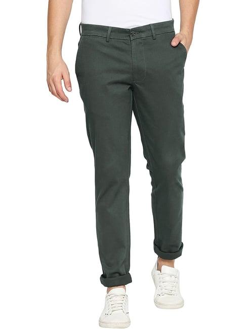 basics rosin olive cotton tapered fit chinos