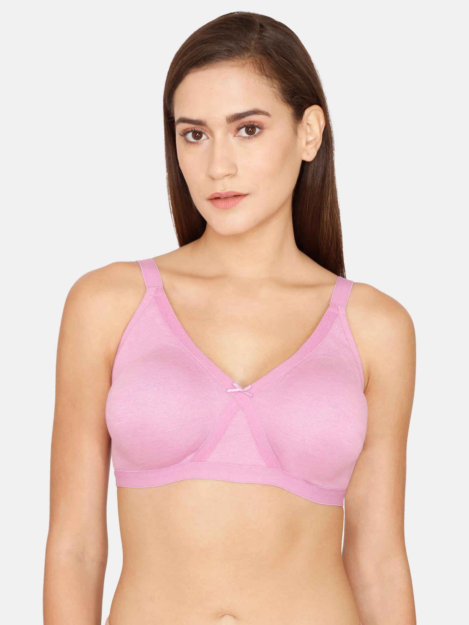 basics single layered non-wired 3/4th coverage super support bra - violet - purple