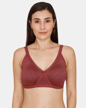 basics single layered non-wired non-padded 3/4th coverage super support bra - cabernet