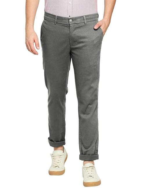 basics volcanic grey cotton tapered fit chinos