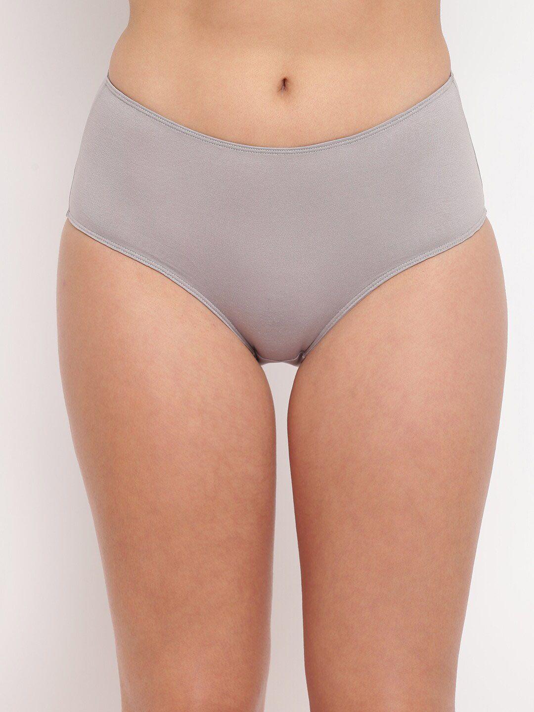 basiics by la intimo women grey solid hipster briefs bcpfb110