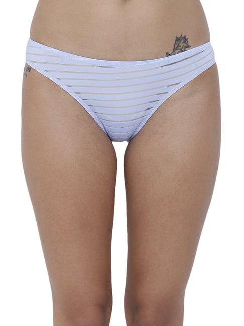 basiics by la intimo blue serenity striped bikini panty