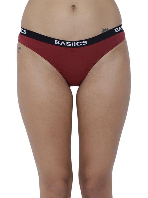 basiics by la intimo maroon bikini panty