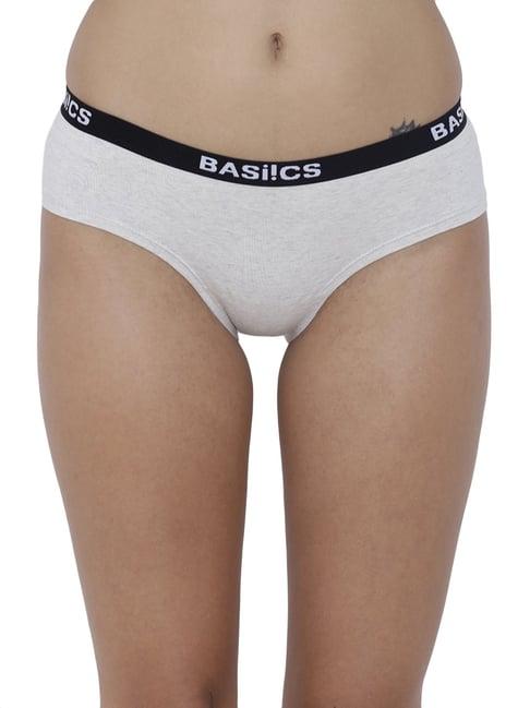 basiics by la intimo off white melange bikini panty