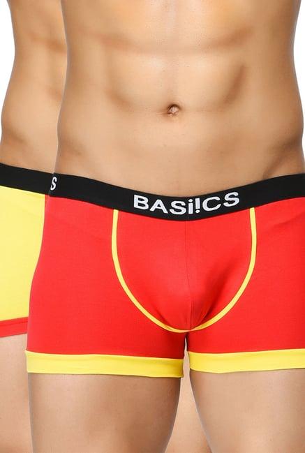 basiics by la intimo red mid rise trunks (pack of 2)