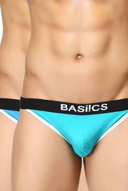 basiics by la intimo sky blue comfort fit briefs (pack of 2)