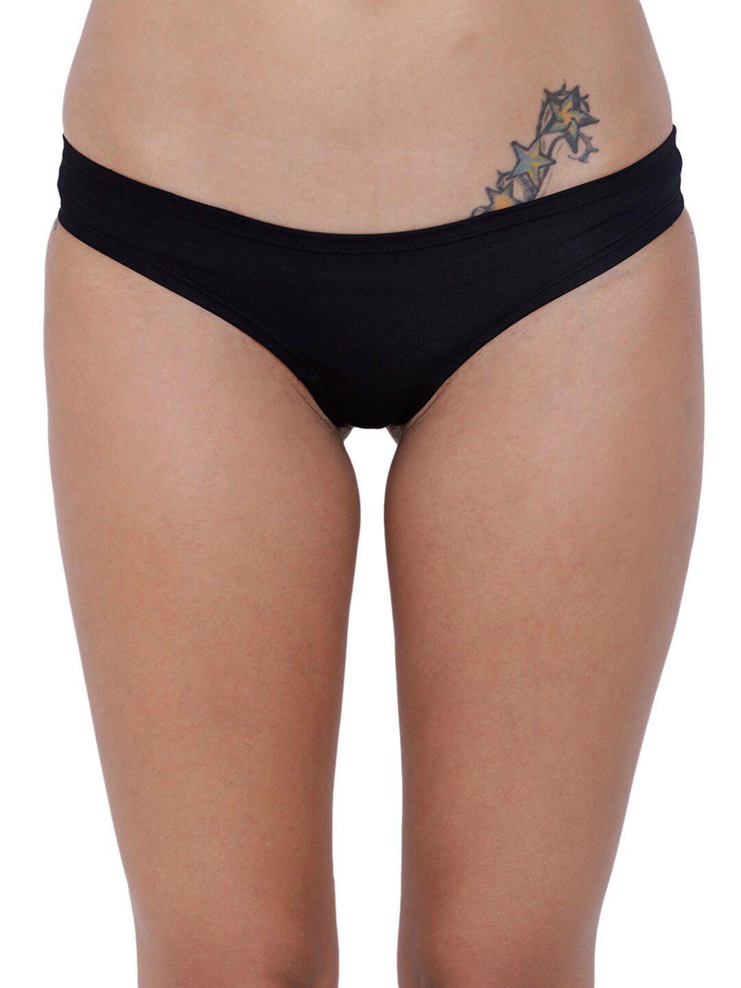 basiics by la intimo solid anti-microbial low-rise semiseamless thong briefs bcpss02