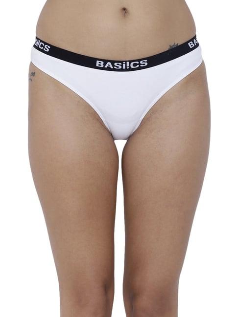 basiics by la intimo white bikini panty