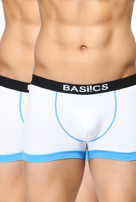 basiics by la intimo white comfort fit trunks (pack of 2)