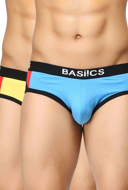 basiics by la intimo yellow comfort fit briefs (pack of 2)