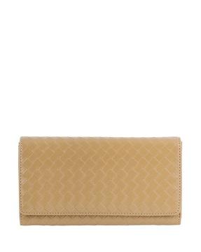 basket weave bi-fold wallet