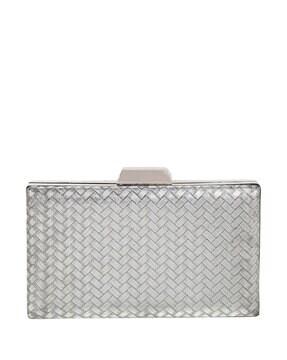 basket weave box clutch