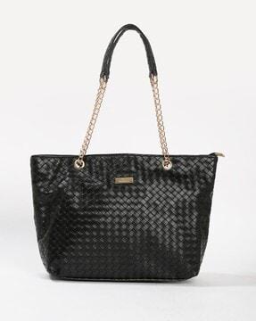 basket weave pattern shoulder bag