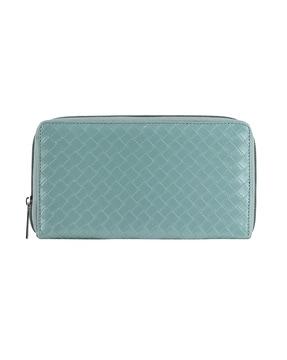 basket-weave zip-around wallet