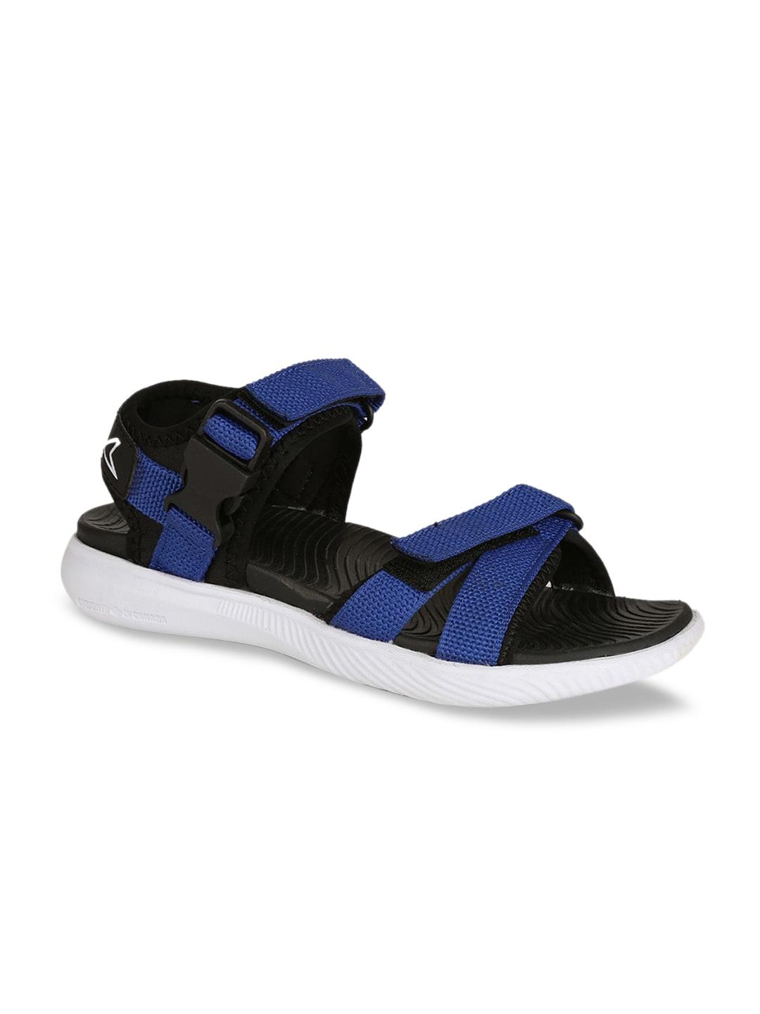 bata boys black & blue colourblocked sports sandals