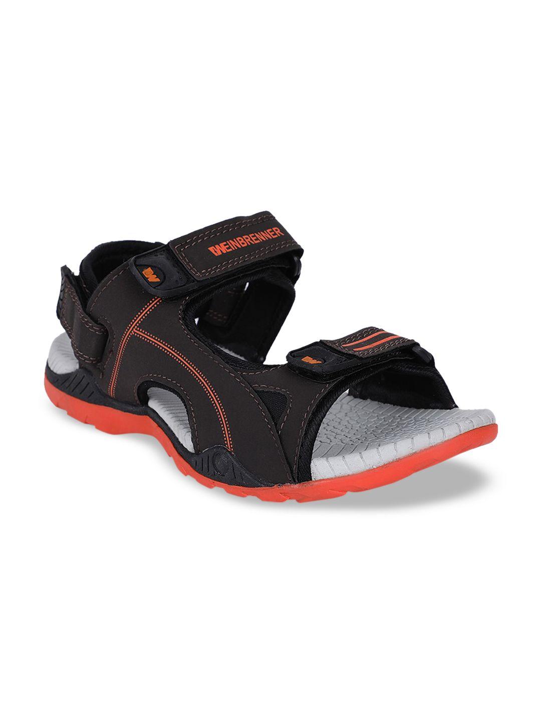 bata boys black & grey solid sports sandals
