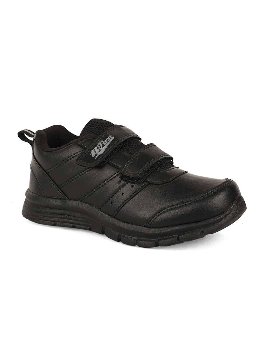 bata boys black slip-on sneakers