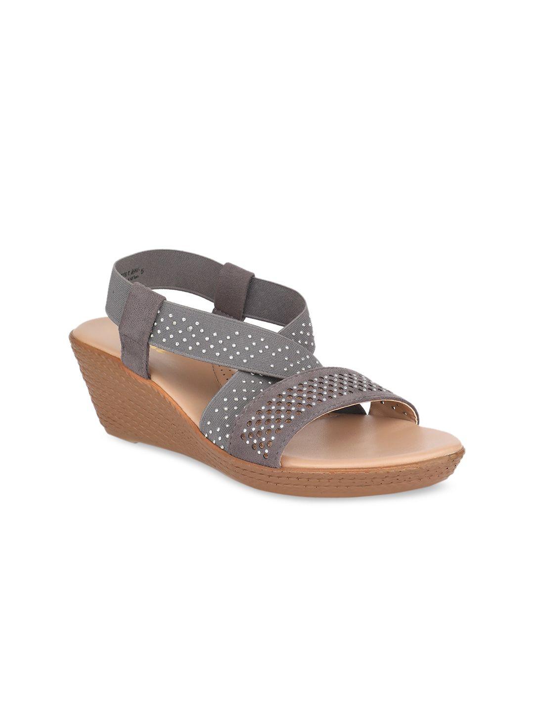 bata grey pu wedge sandals