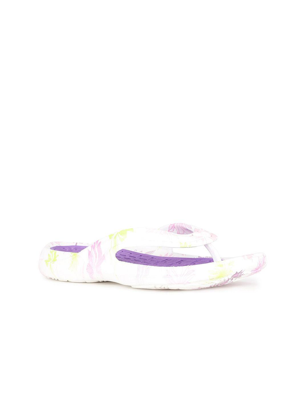 bata women purple & white printed room slippers
