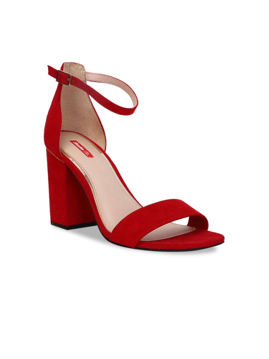 bata women red solid sandals