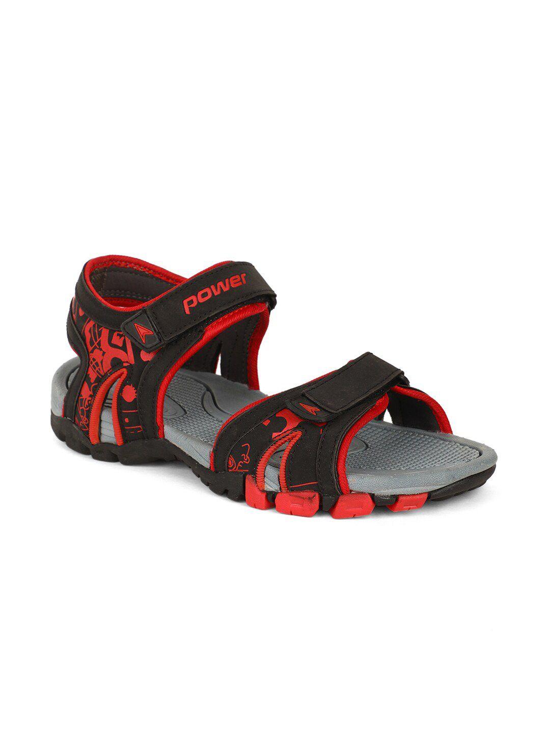 bata boys black & red comfort sandals