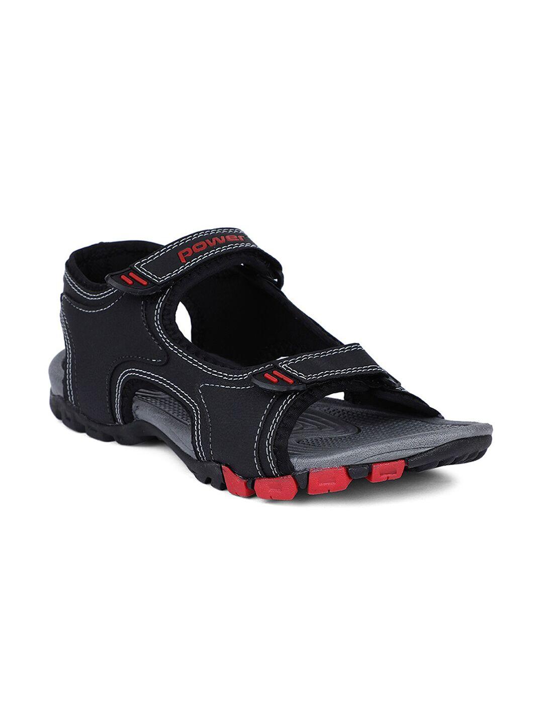 bata boys black & red comfort sandals