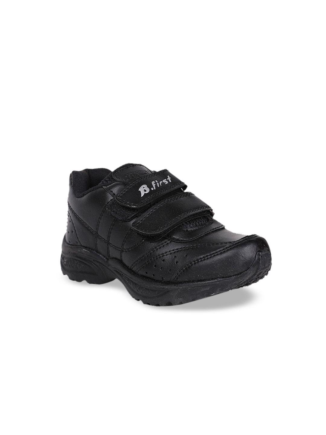 bata boys black solid sneakers