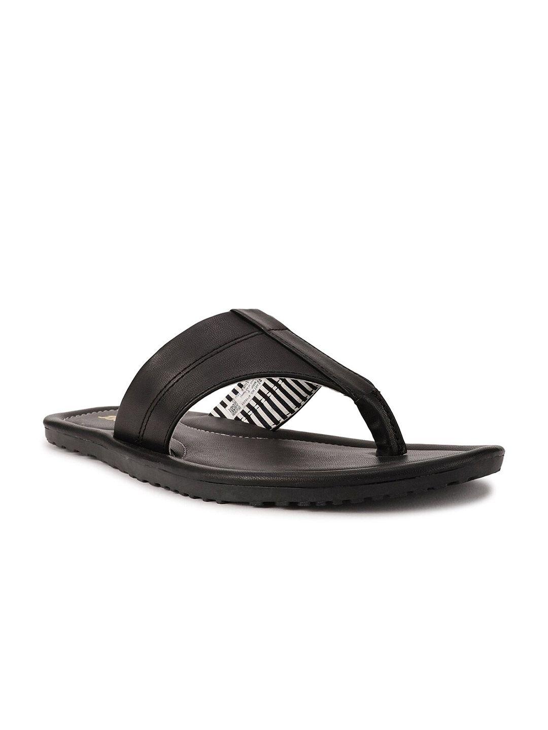 bata boys black solid thong sandals