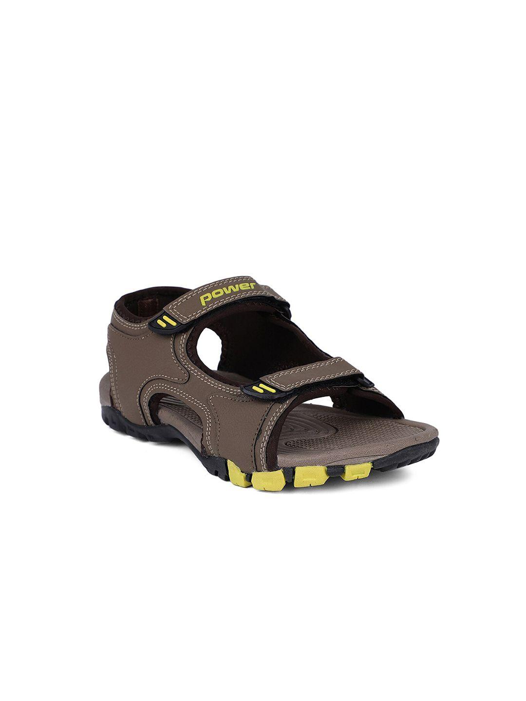 bata boys brown & yellow comfort sandals