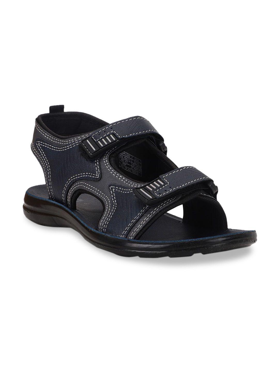 bata boys navy blue & black sports sandals