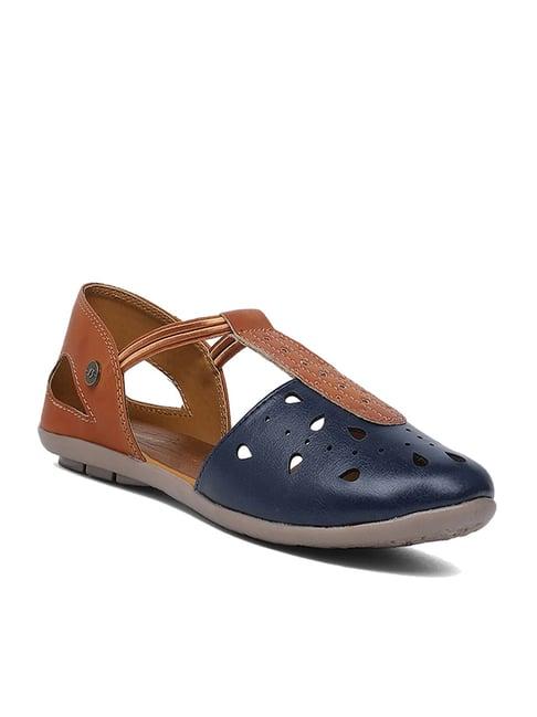 bata emily navy & tan casual sandals
