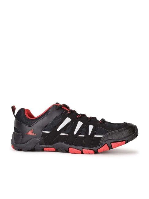 bata kids black & red lace up shoes