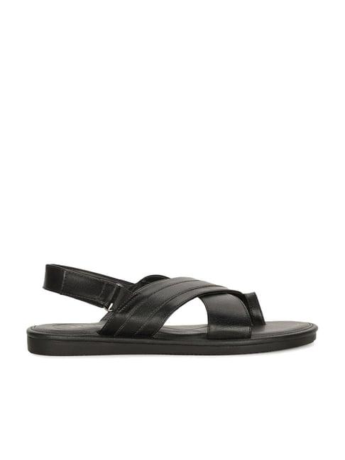 bata men's black back strap sandals