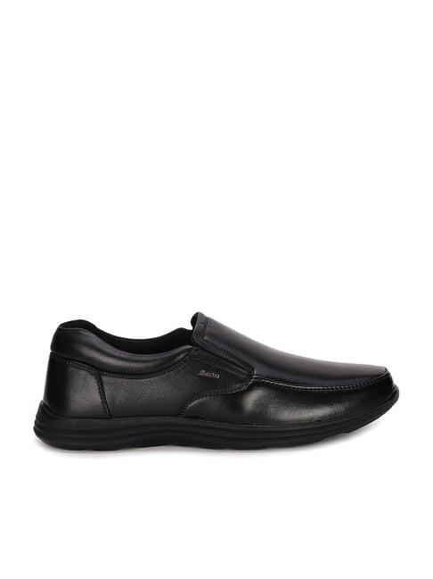 bata men's black formal loafers