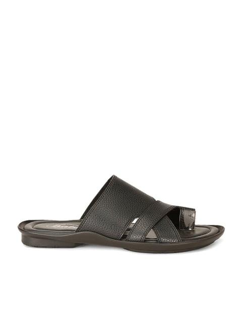 bata men's black toe ring sandals