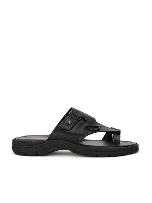 bata men's black toe ring sandals