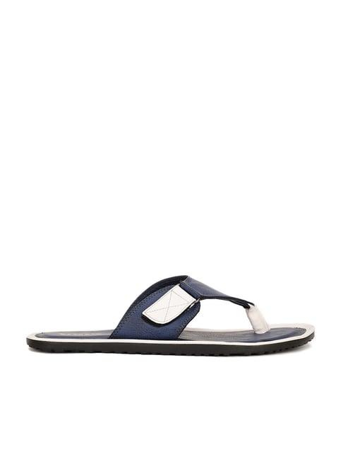 bata men's blue thong sandals