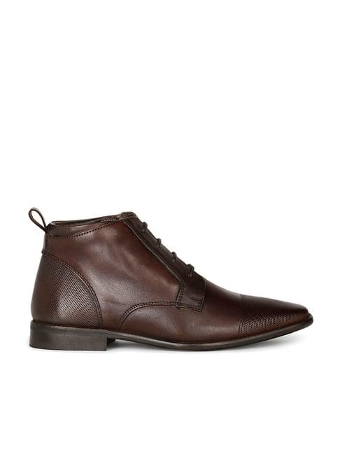 bata men's brown derby boots
